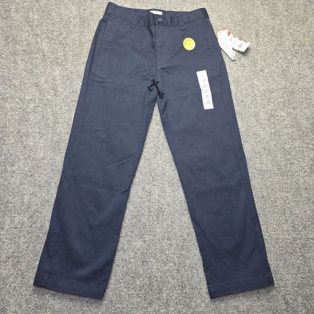 Straight Fit Navy Blue Pants Size 10 Adjustable Waist